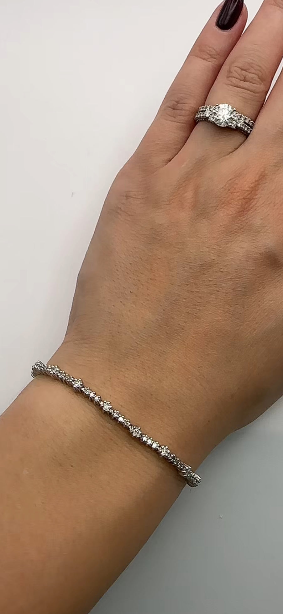 14k White Gold Tennis Bracelet Natural Diamonds
