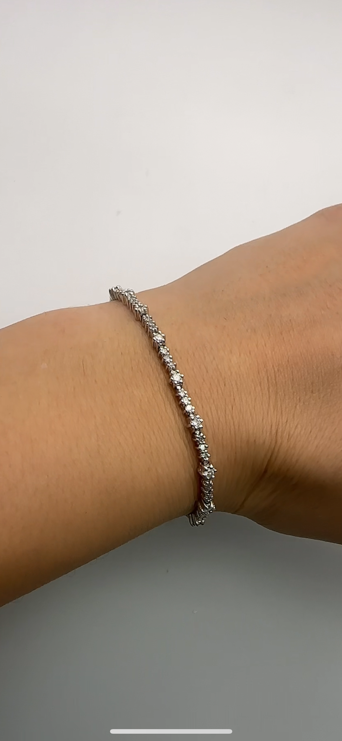 14k White Gold Tennis Bracelet Natural Diamonds