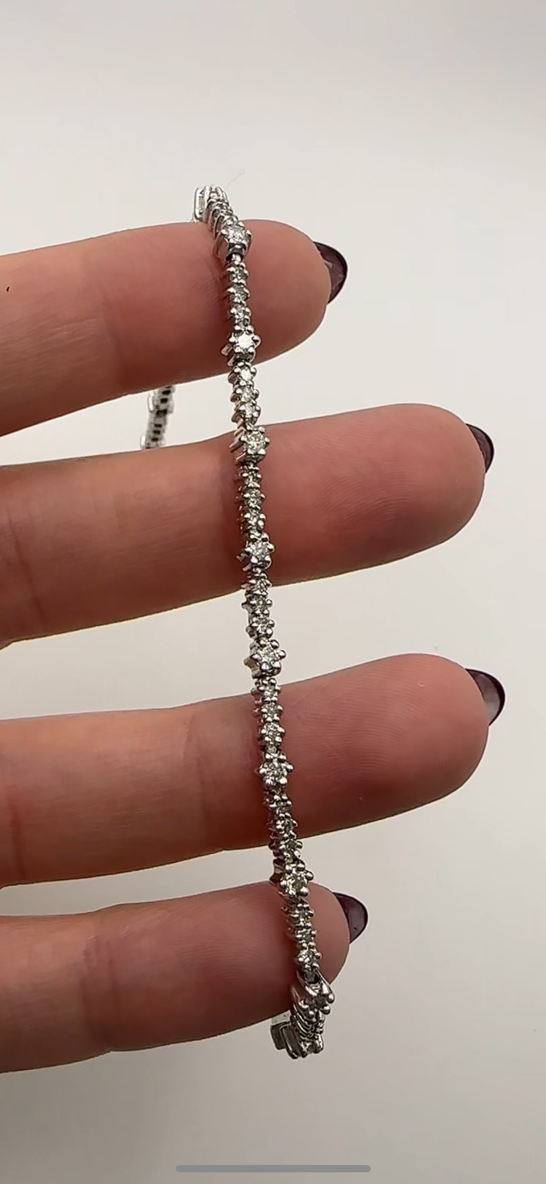 14k White Gold Tennis Bracelet Natural Diamonds