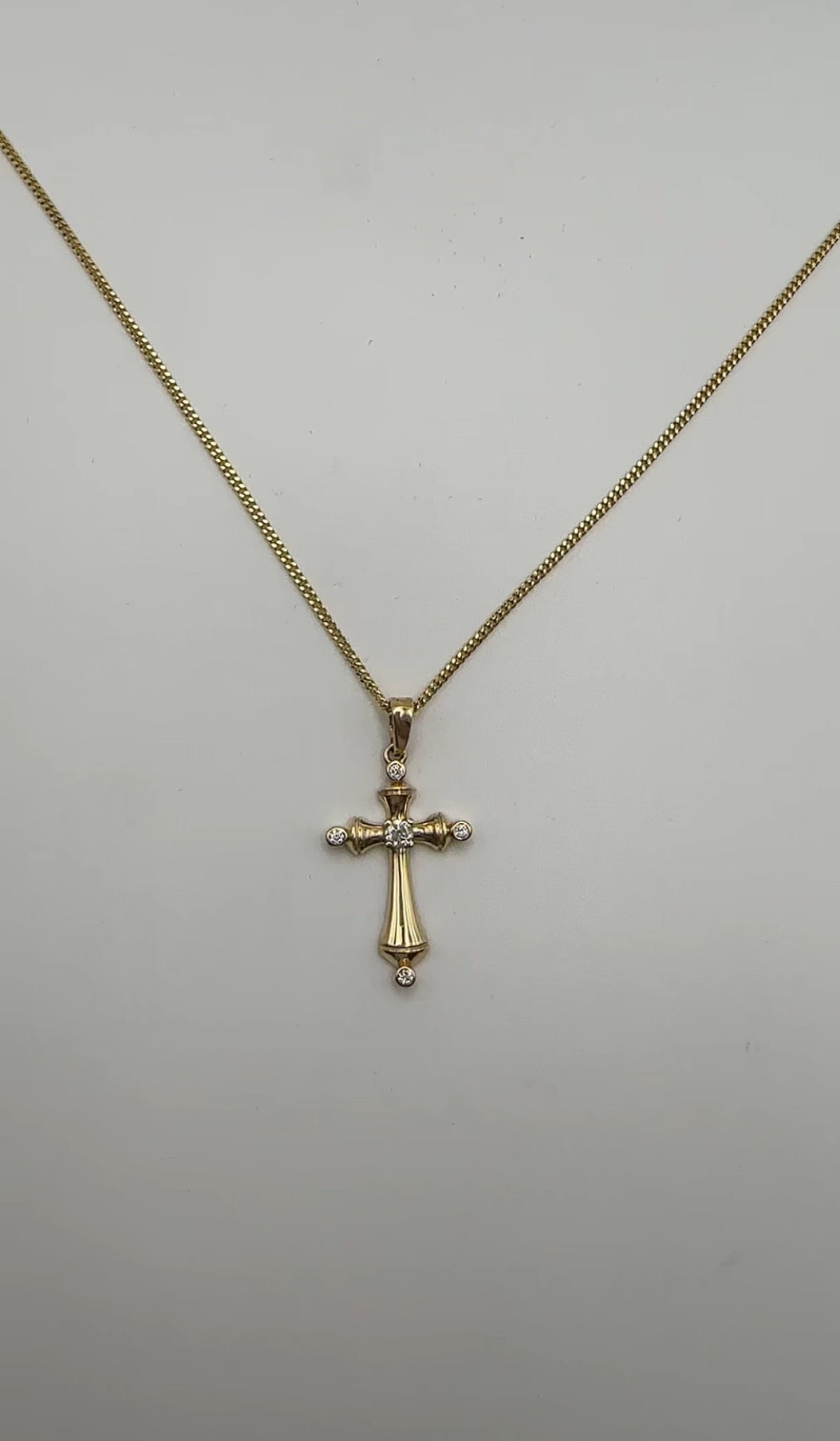 Diamond Gold Cross - 14k Yellow Gold - Natural Diamonds