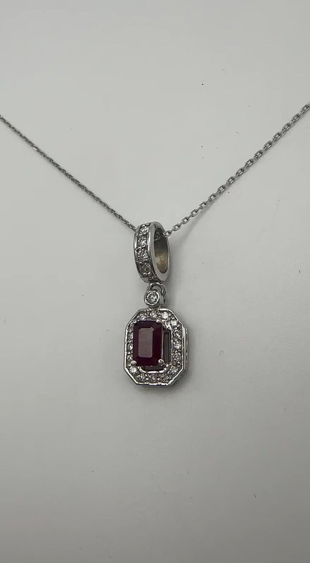 Emerad Ruby and Diamond Pendant