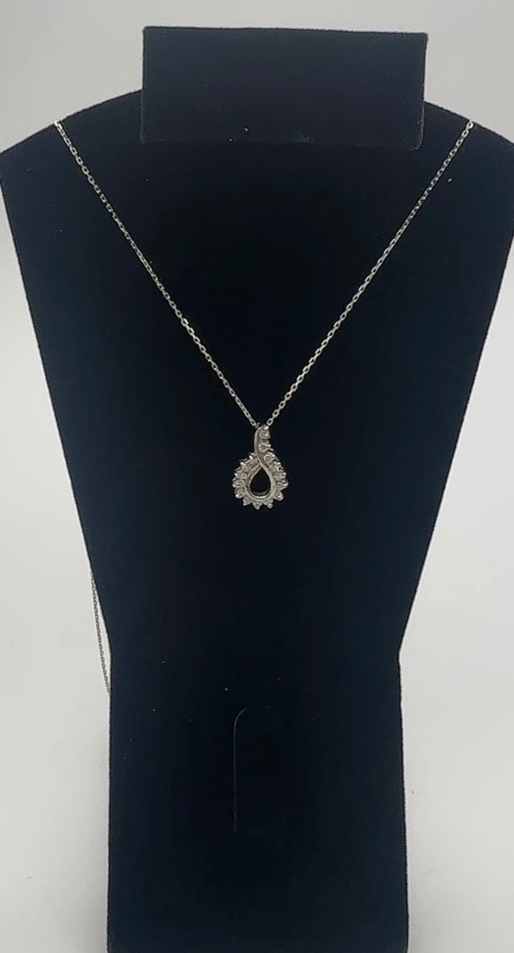 Unique Diamond Pendant 14k White Gold