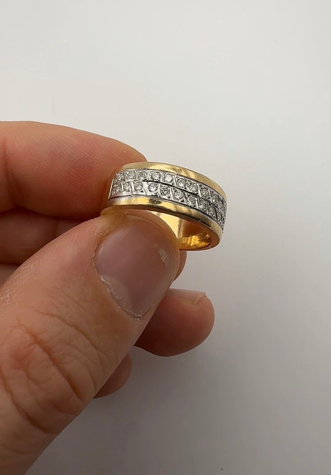 Men’s Ring with Two Diamond Rows