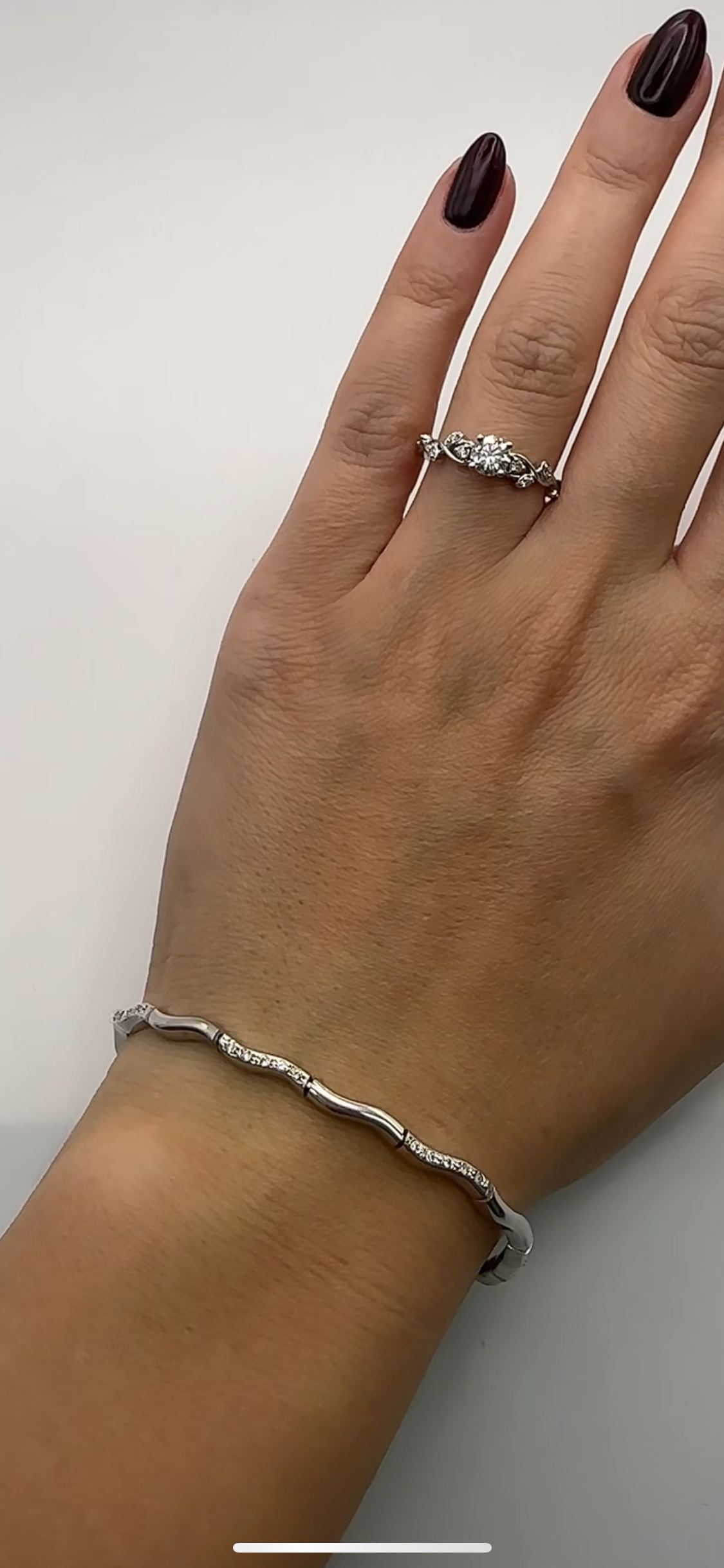 Tennis Bracelet - 14k White Gold - Natural Stones