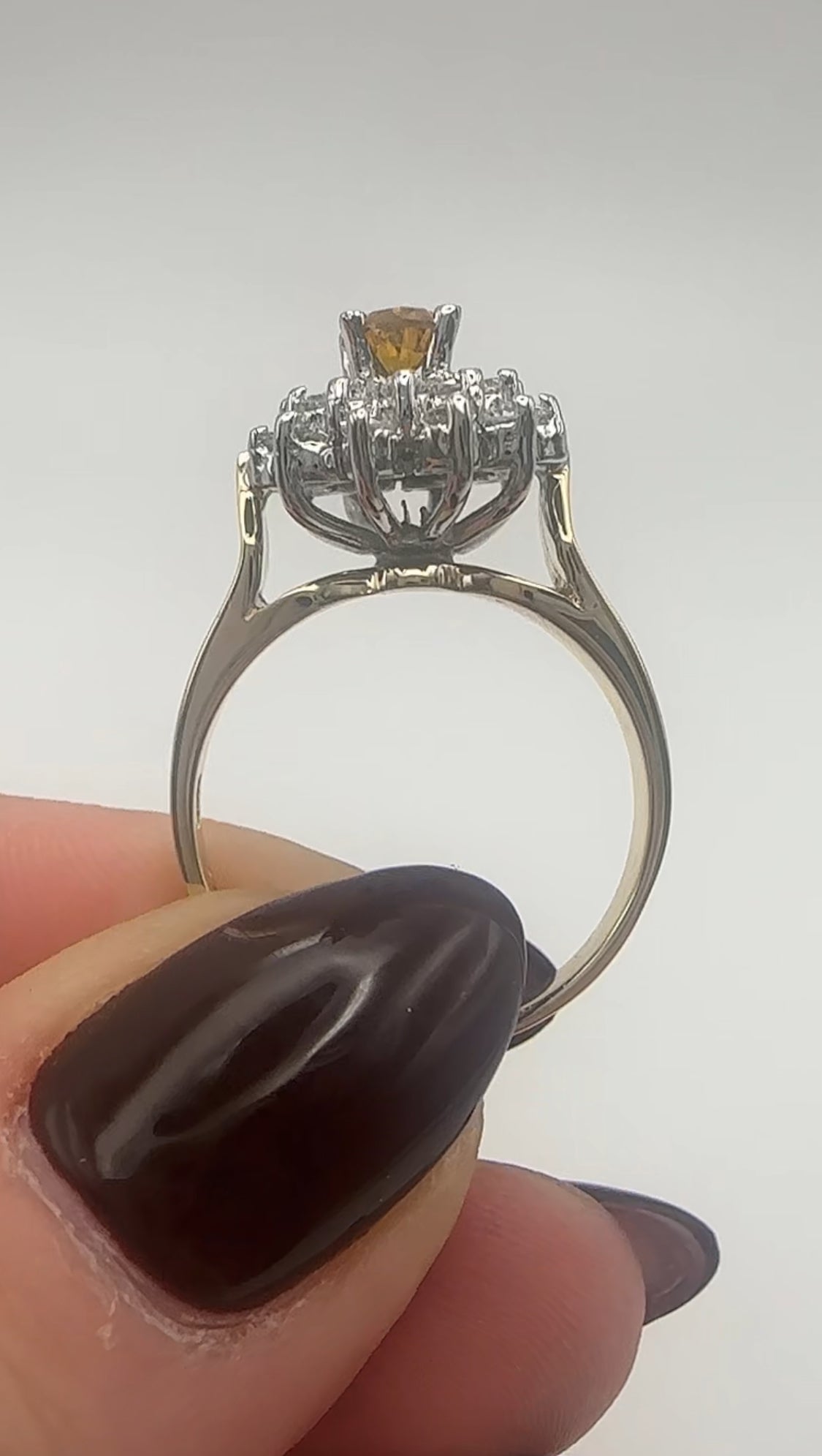 Lady Diana Vintage Yellow Diamond Center Stone 14k Yellow Gold