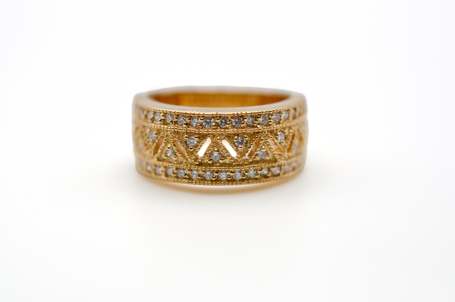 Vintage Yellow Gold Diamond Statement Ring