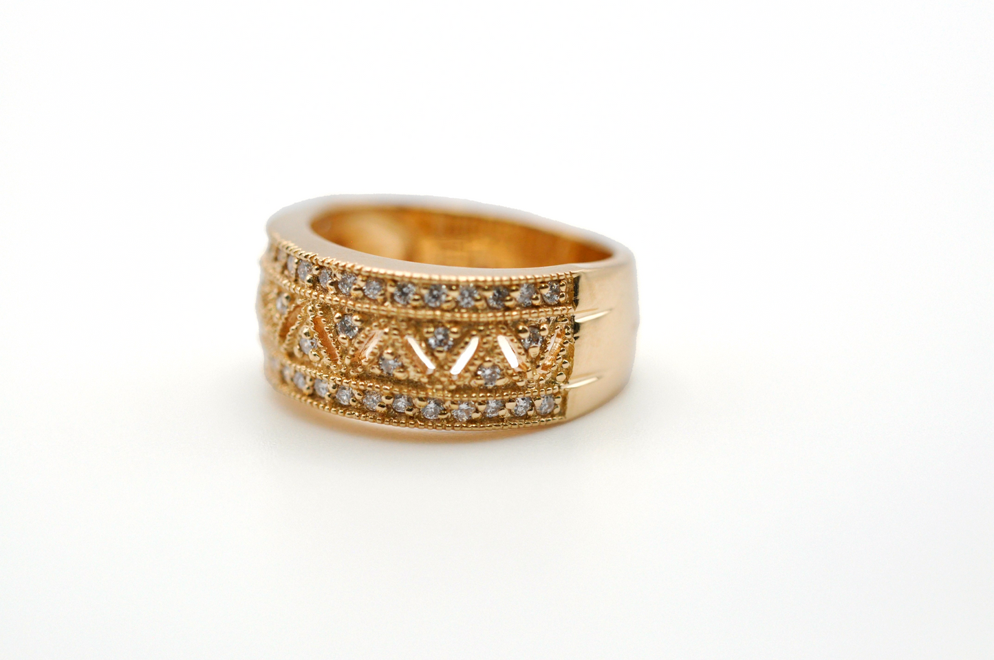 Vintage Yellow Gold Diamond Statement Ring