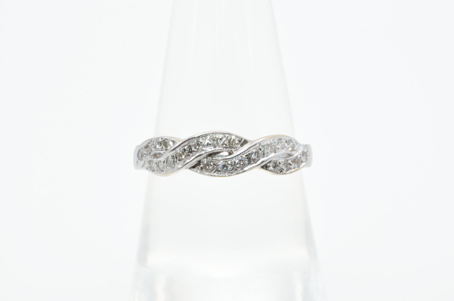 Yellow Gold Pave Diamond Twist Ring