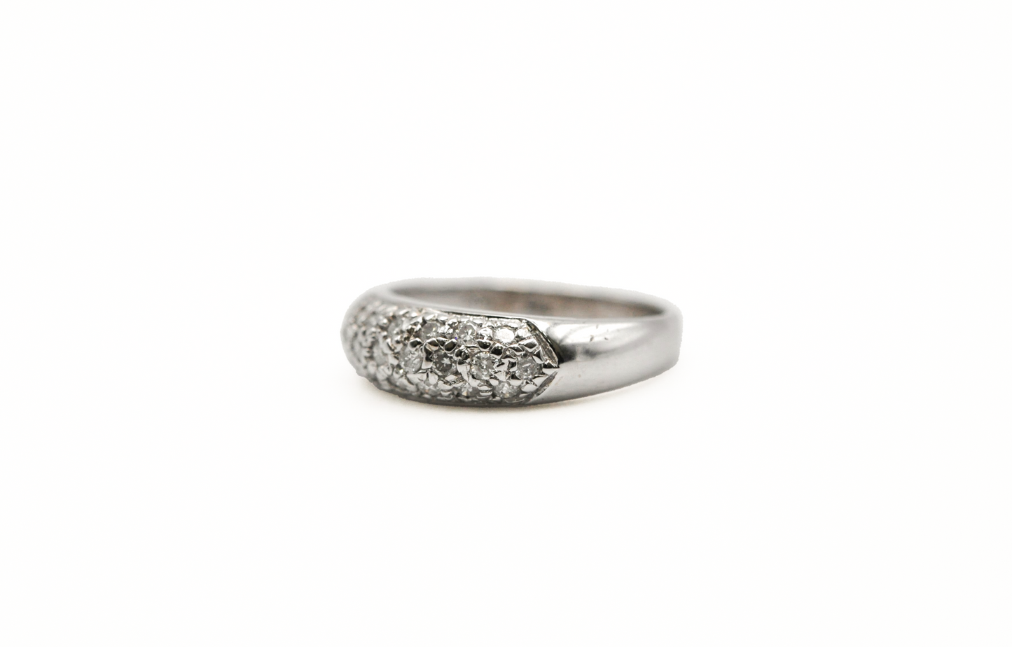 White Gold Diamond Dome Ring