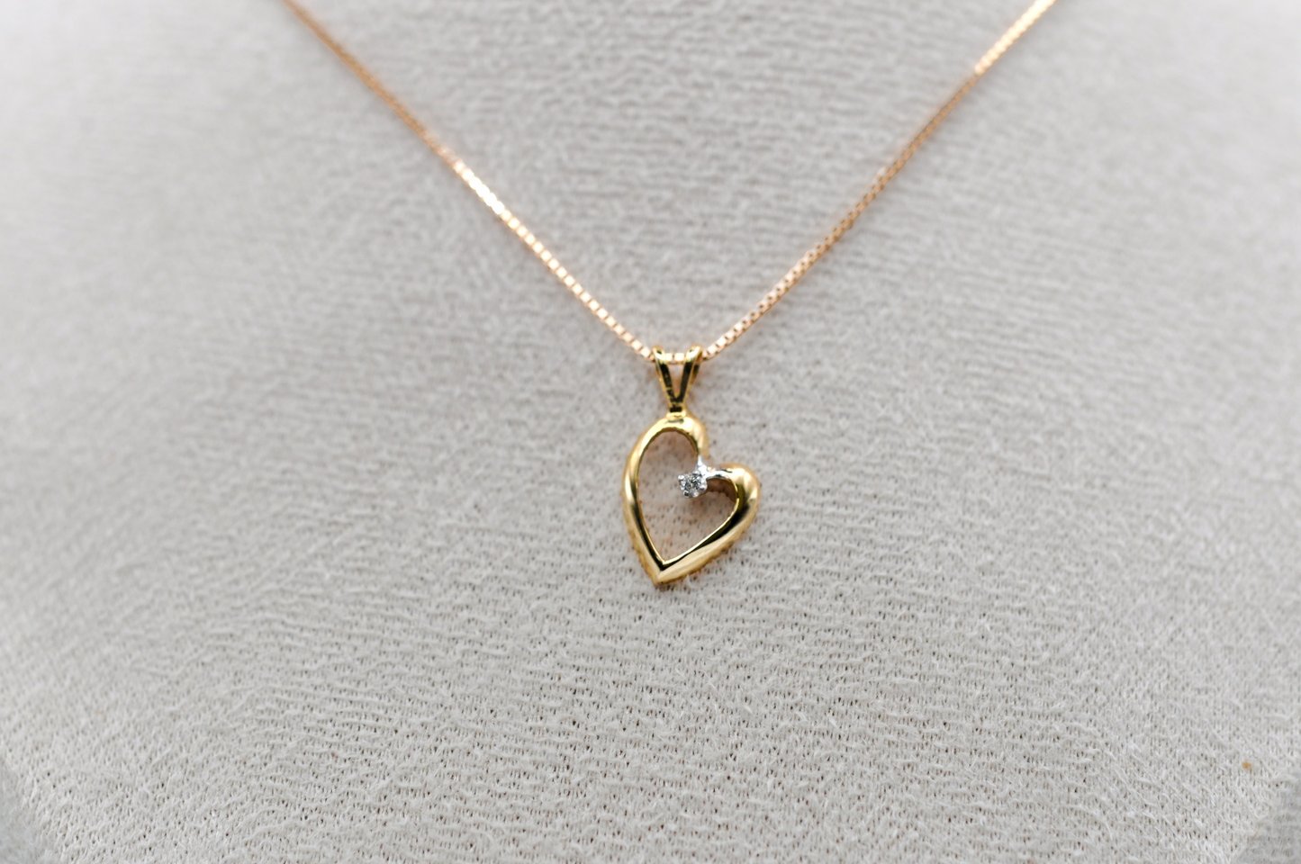 Yellow Gold Heart with Diamond Accents Pendant/Necklace