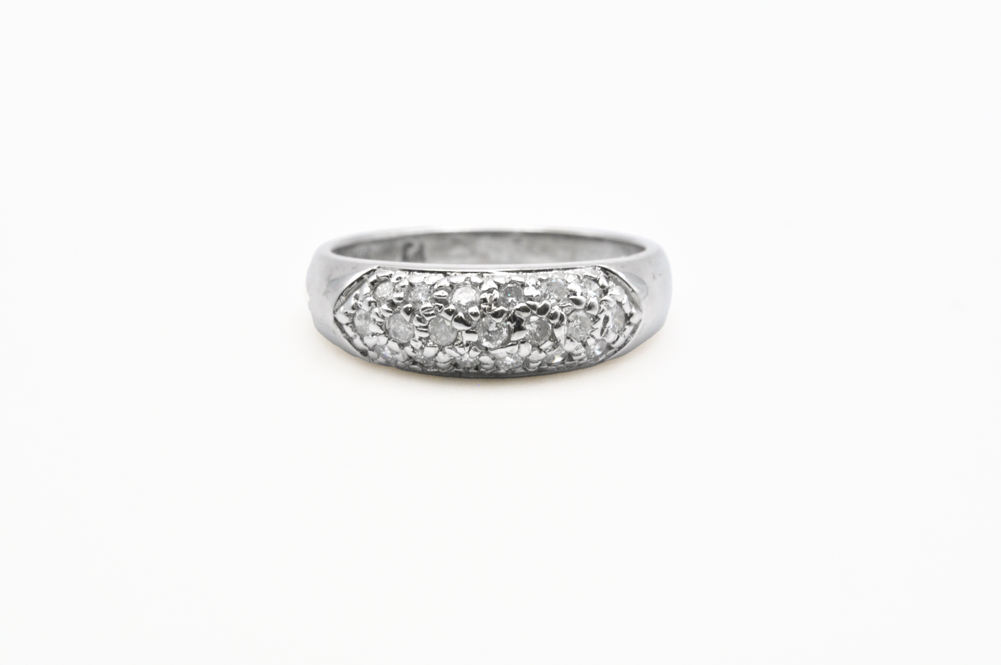 White Gold Diamond Dome Ring