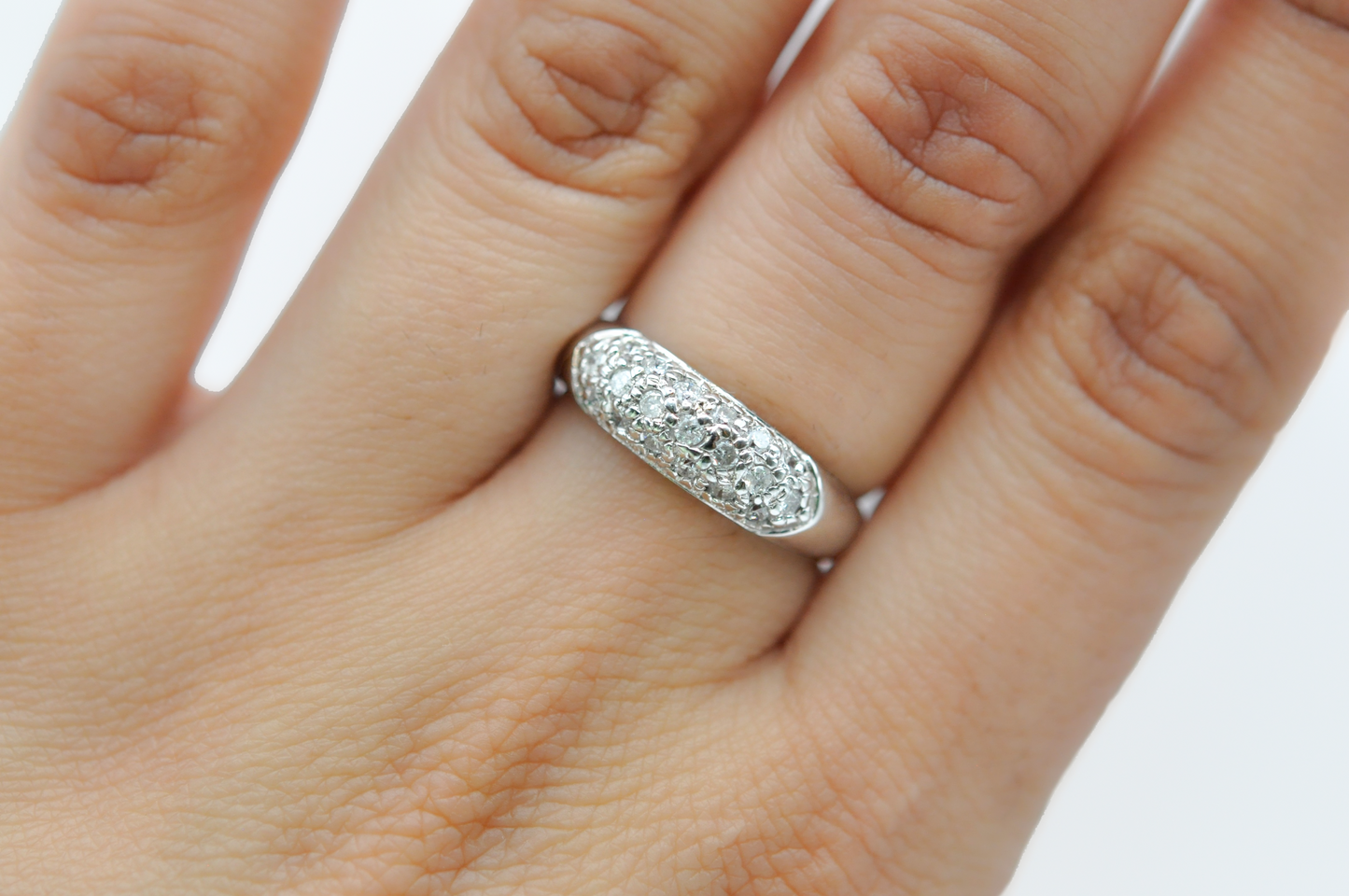 White Gold Diamond Dome Ring