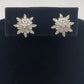 Snowflake Diamond Earrings 14k White Gold
