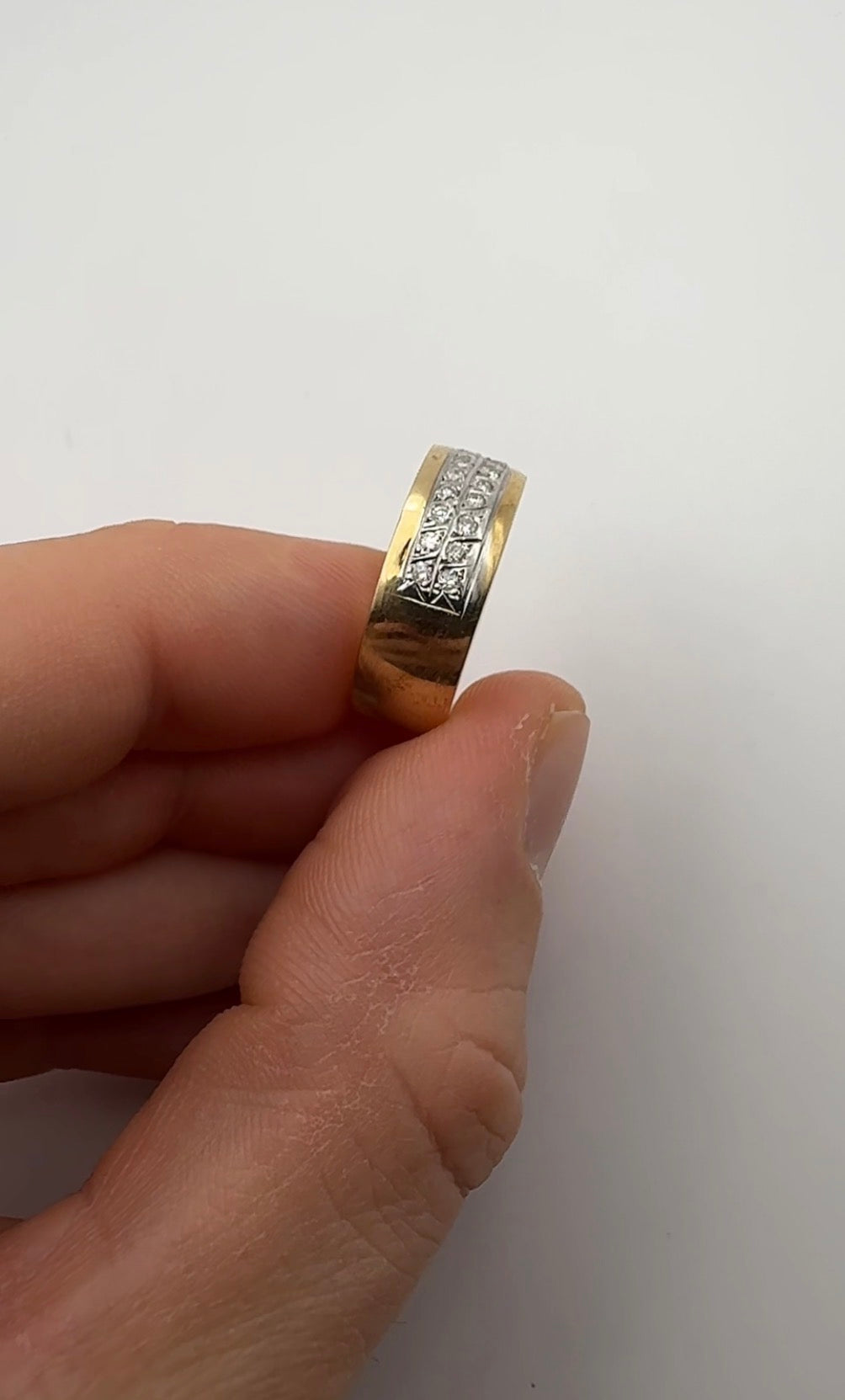 Men’s Ring with Two Diamond Rows