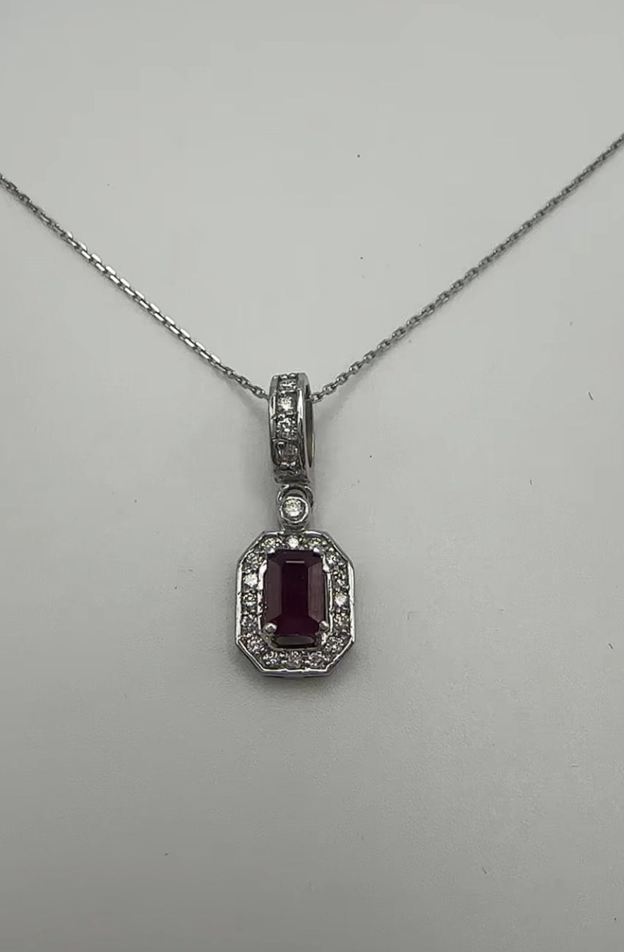 Emerad Ruby and Diamond Pendant