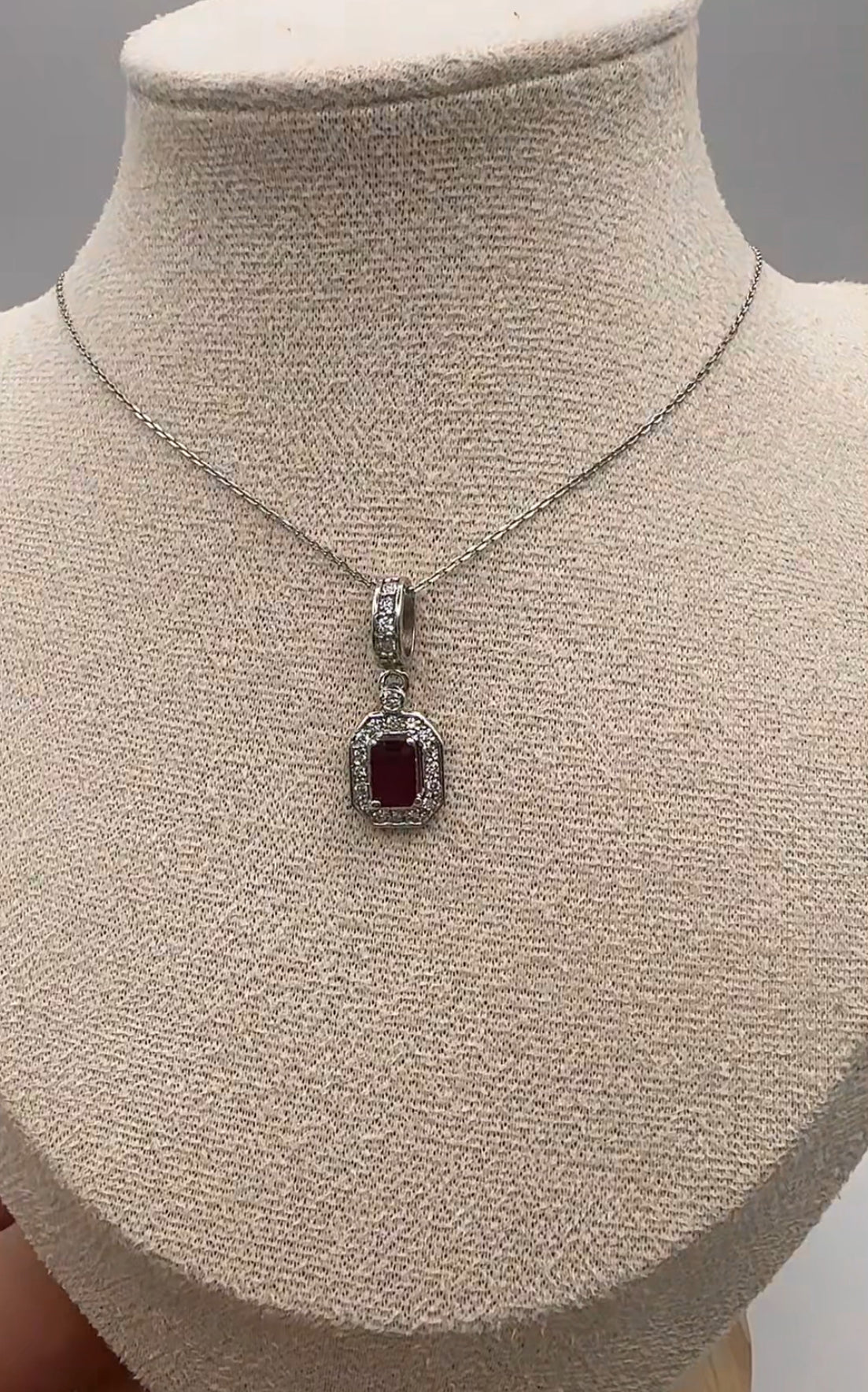 Emerad Ruby and Diamond Pendant