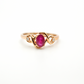 Yellow Gold Oval Ruby Ring with Side Diamond Accents