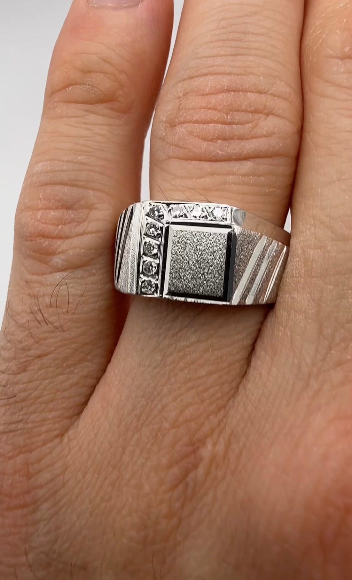 Men’s Unique Diamond Brush Ring
