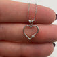 Heart Pendant with Natural Diamond - 10k White Gold