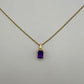 Amethyst Pendant - 14k Yellow Gold with Natural Diamond