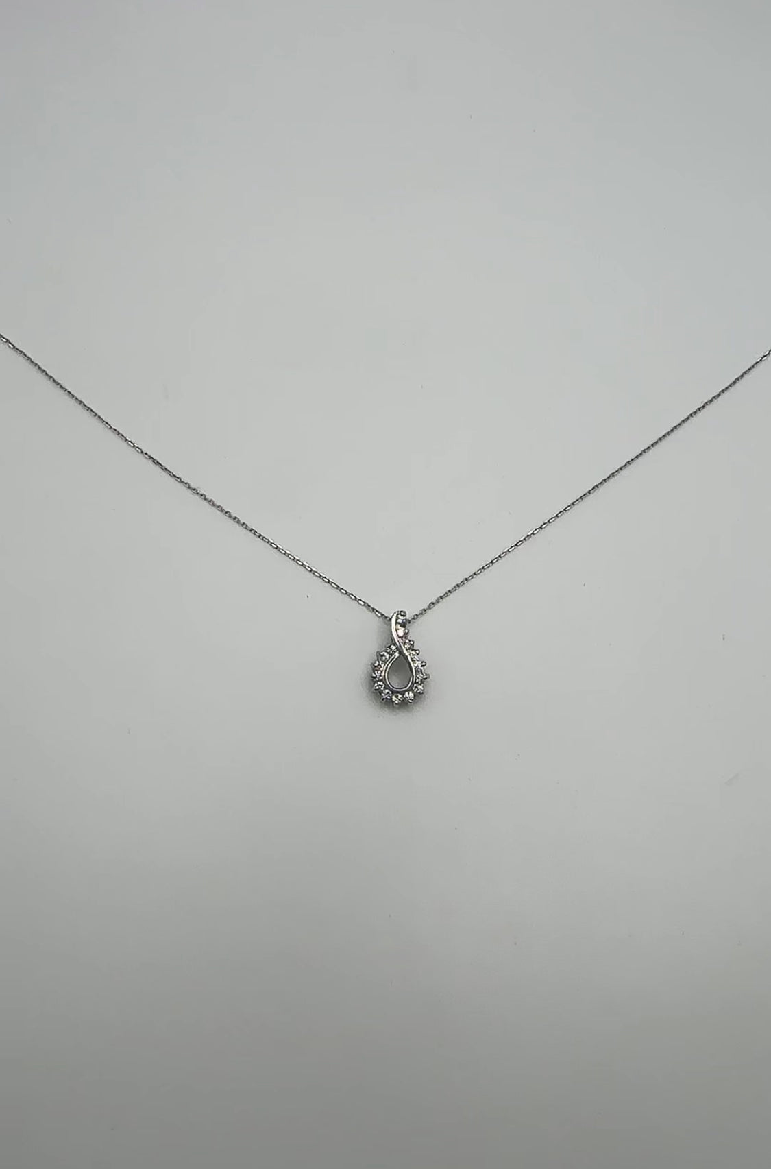 Unique Diamond Pendant 14k White Gold