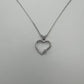 Heart Pendant with Natural Diamond - 10k White Gold