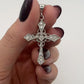 Fancy Cross 14k White Gold with Natural Diamonds