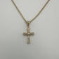 Yellow Gold Cross with Diamond Accents Pendant
