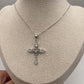 Fancy Cross 14k White Gold with Natural Diamonds