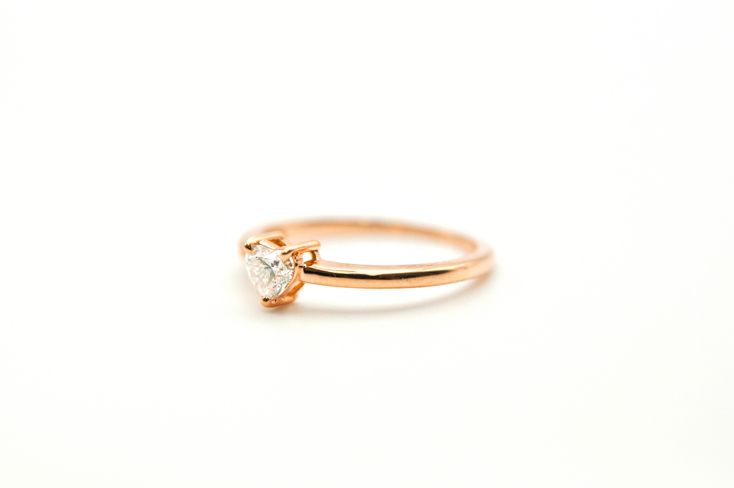 Dainty Rose Gold Diamond Heart Ring