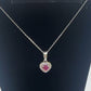 Heart Diamond Pendant with Ruby Center Stone