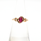 Yellow Gold Oval Ruby Ring with Side Diamond Accents