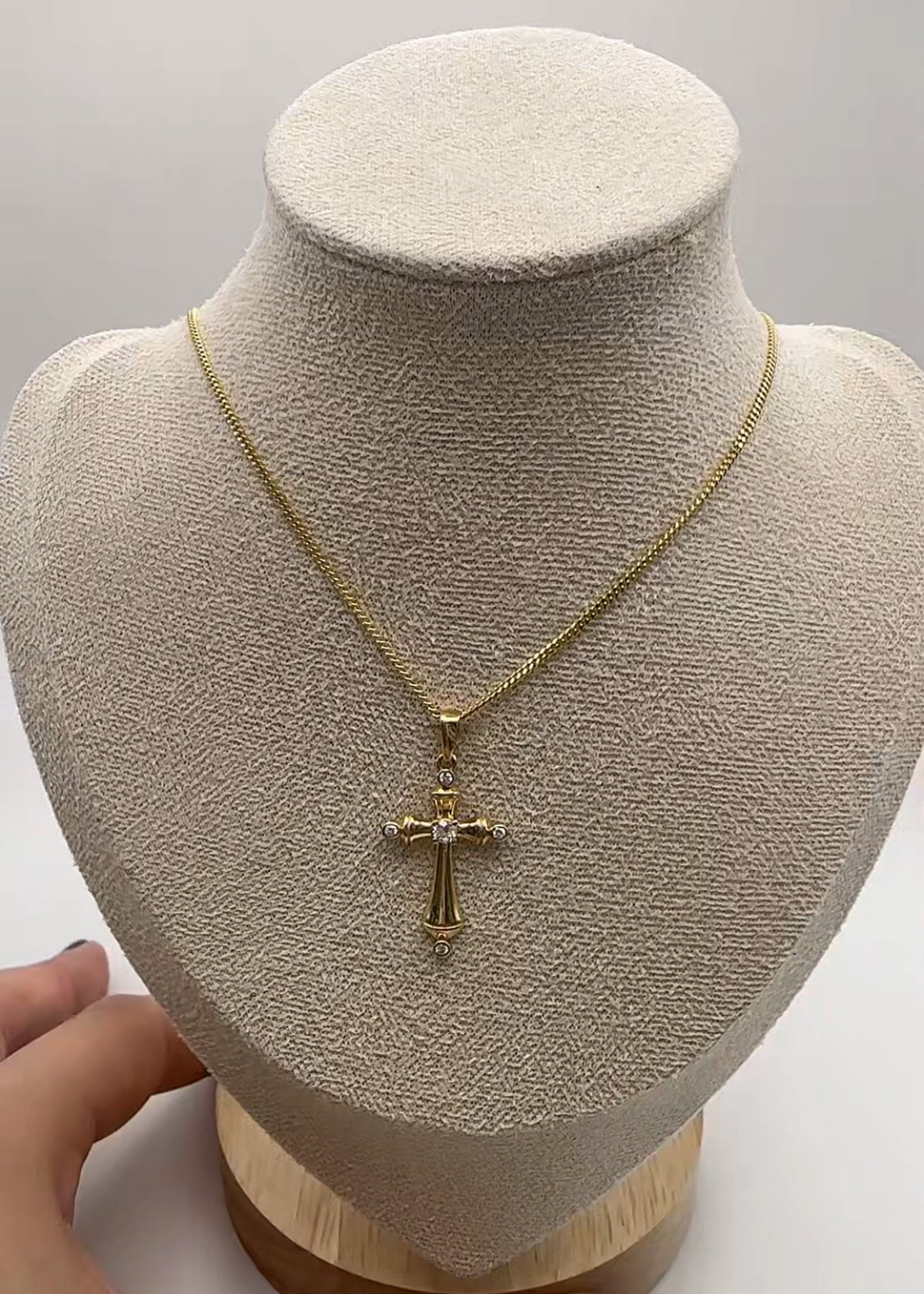 Diamond Gold Cross - 14k Yellow Gold - Natural Diamonds