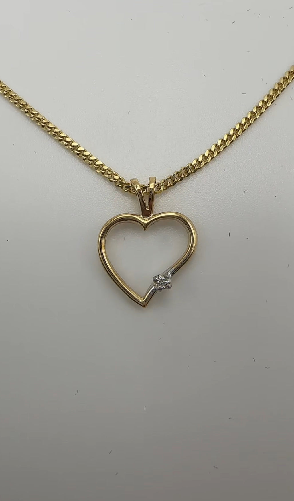 Heart Pendant with Natural Diamond - 10k Yellow Gold