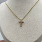 14k Yellow Gold Cross with Natural Diamonds