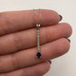 Vertical Diamond Necklace with Pear Sapphire Accent 14k White Gold