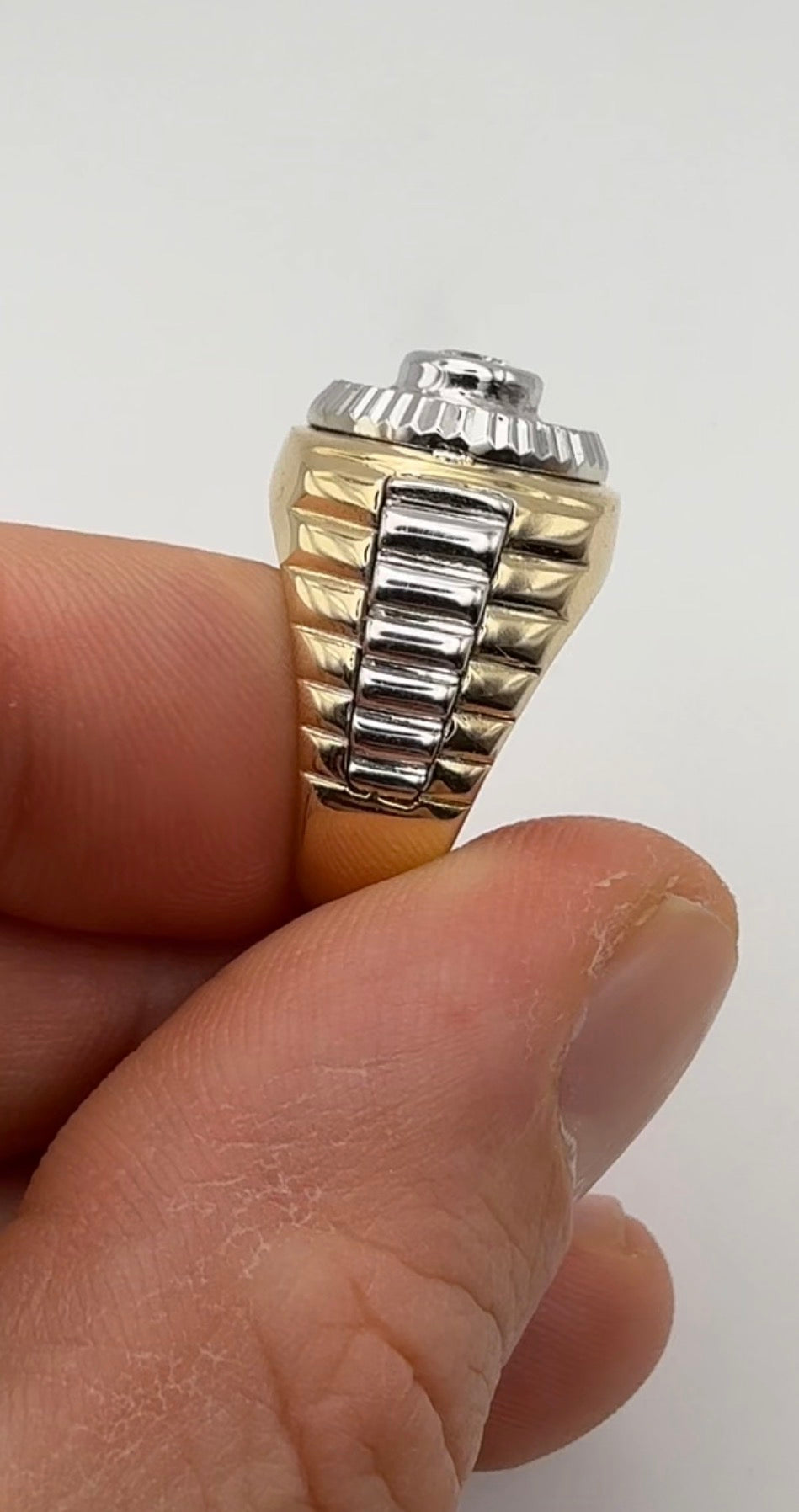 Men’s Two Tone Diamond Rolex Ring