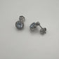 Aquamarine with Diamond Halo Stud