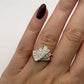 Multi Layer Statement Ring with Natural Diamonds