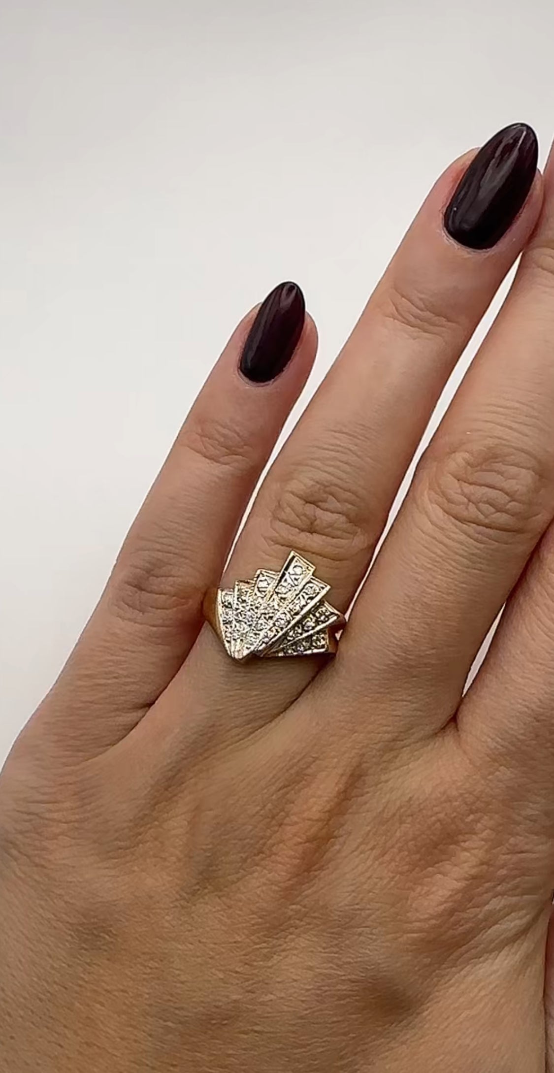 Multi Layer Statement Ring with Natural Diamonds