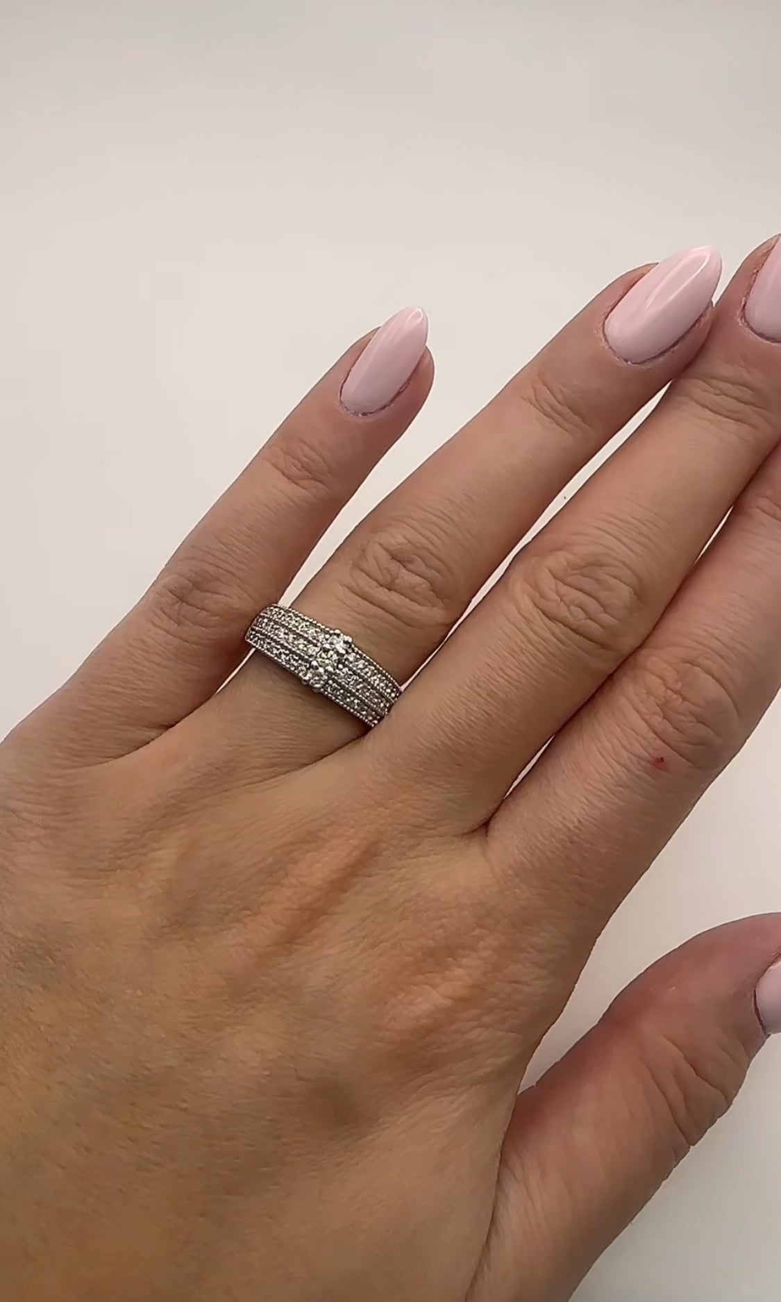 Diamond Trio Ring 14k White Gold