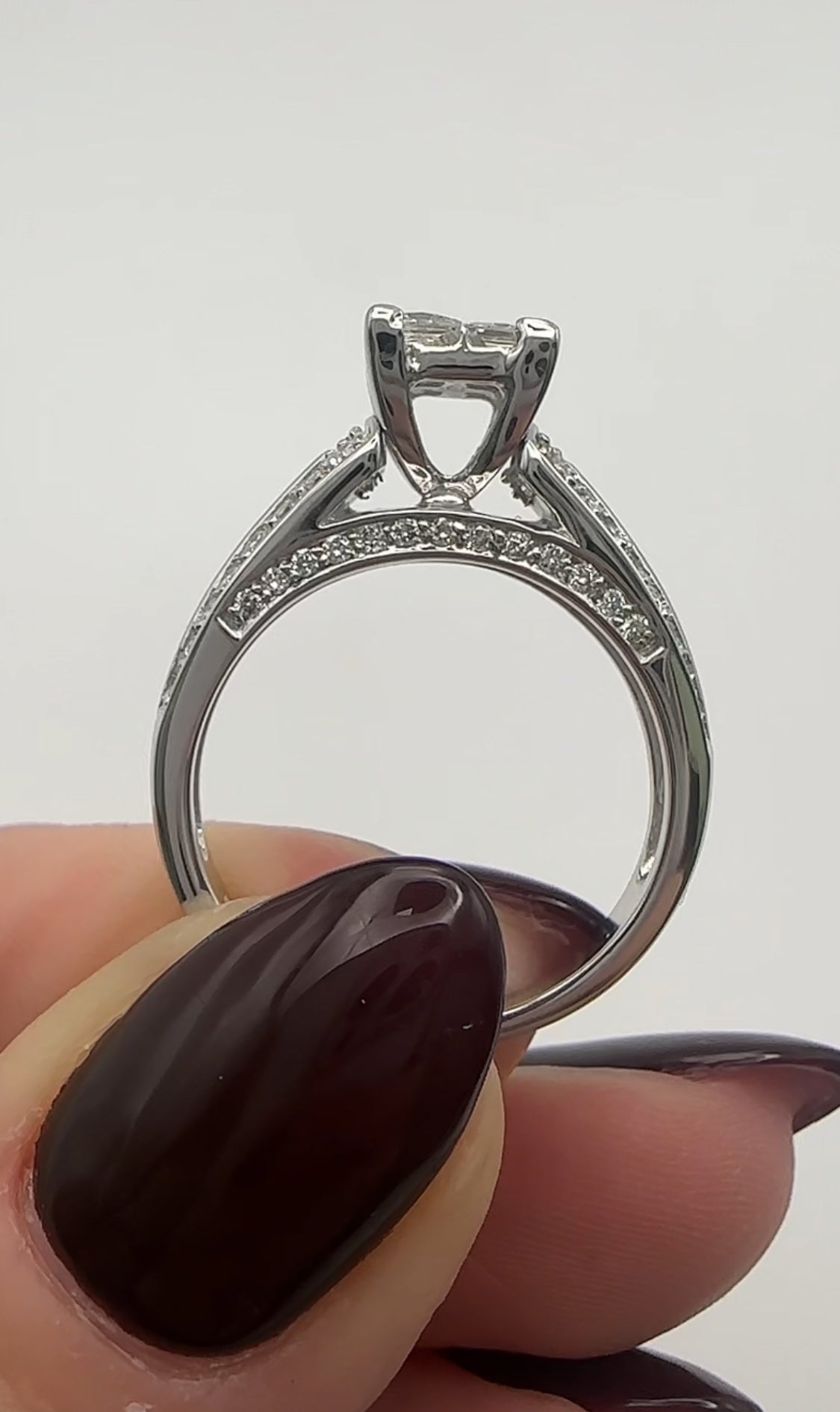 Illusion Princess Cut Engagement Ring