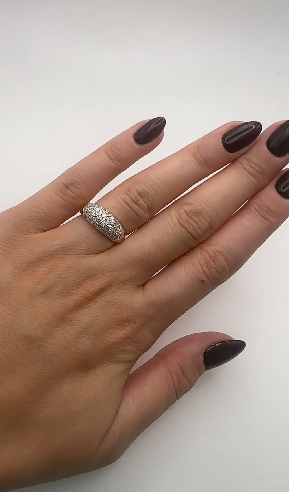 Timeless 14k Yellow Gold Dome Ring with Diamond Accents