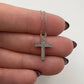 Mini Cross Pendant 14k White Gold - Natural Diamonds