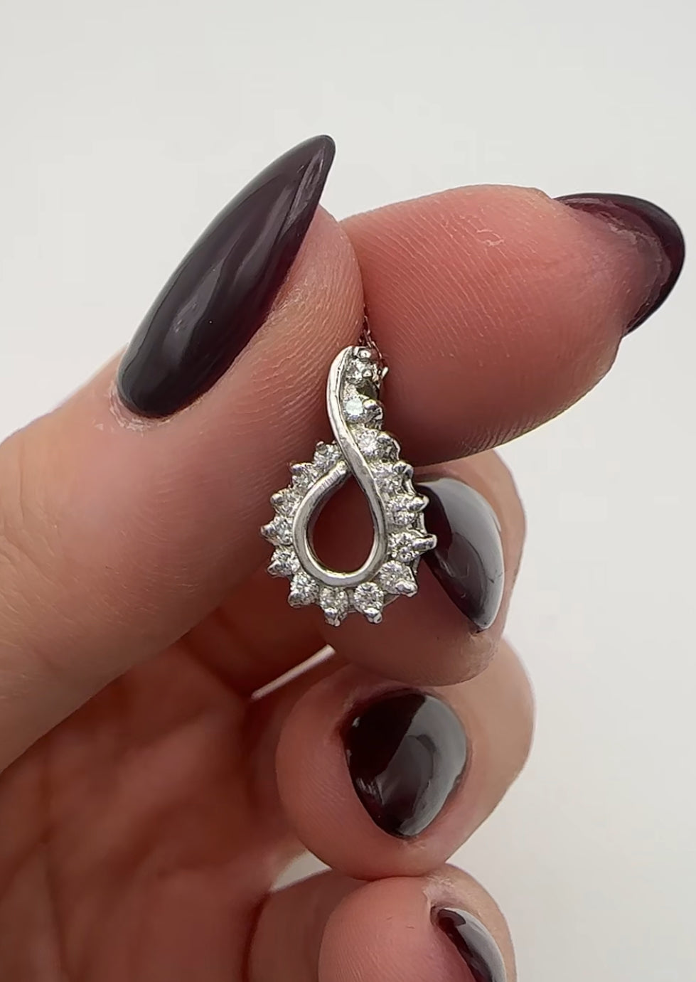 Unique Diamond Pendant 14k White Gold