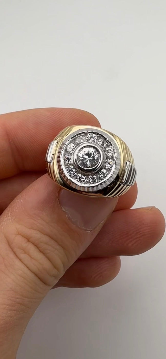 Men’s Two Tone Diamond Rolex Ring