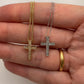 Mini Cross Pendant 14k White Gold - Natural Diamonds