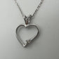 Heart Pendant with Natural Diamond - 10k White Gold