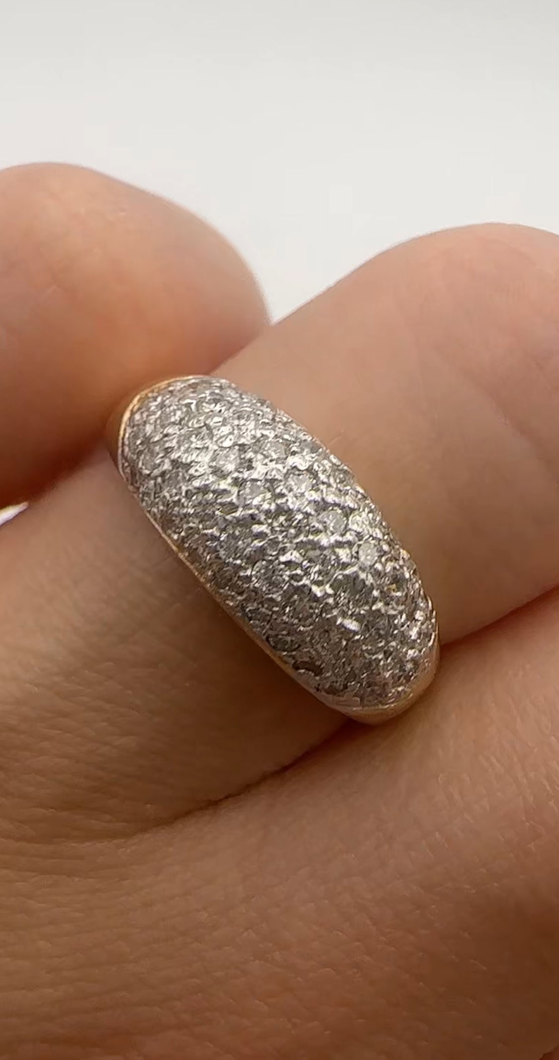 Timeless 14k Yellow Gold Dome Ring with Diamond Accents