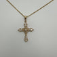 Fancy Cross 14k Yellow Gold with Natural Diamonds